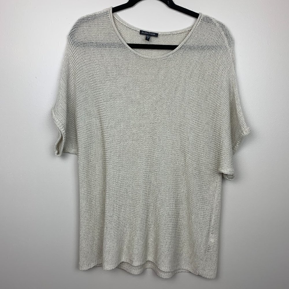 Eileen Fisher Open Knit Light-weight Wool Sweater